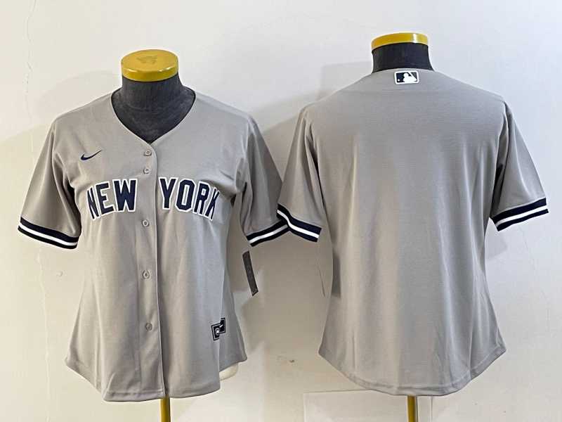 Women%27s New York Yankees Blank Gray Stitched MLB Cool Base Nike Jersey->mlb womens jerseys->MLB Jersey